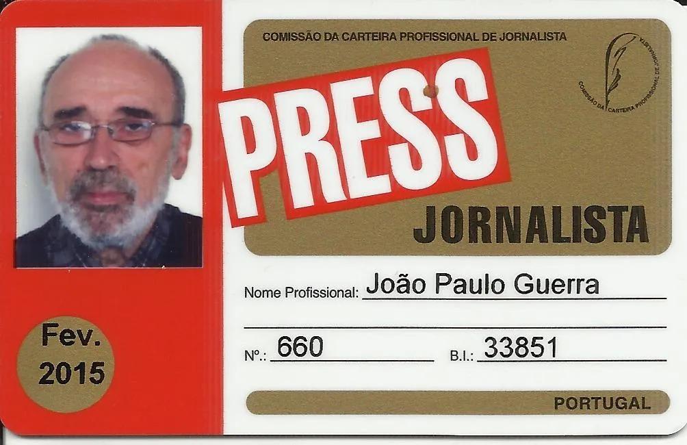 Professional Journalist Card of João Paulo Guerra