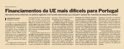 Financiamentos da UE mais difíceis para Portugal Financiamentos da UE mais difíceis para Portugal