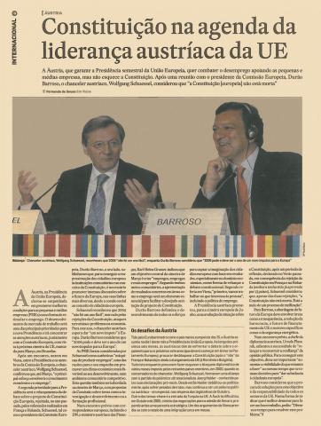 Constituição na agenda da liderança austríaca da UE