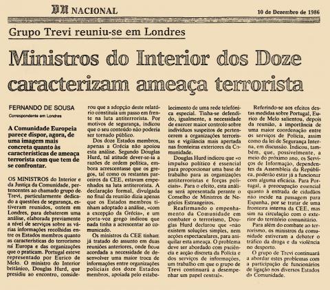 Ministros do interior dos doze caracterizam ameaça terrorista 