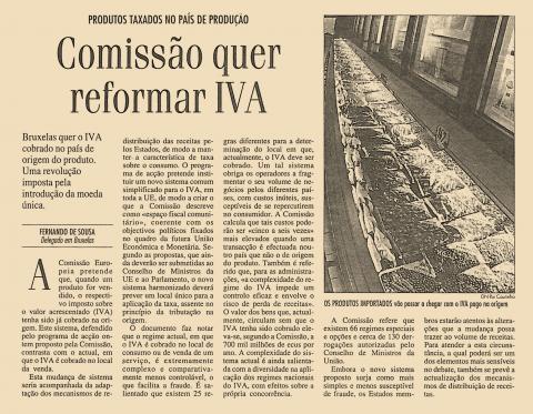 Comissão quer reformar IVA