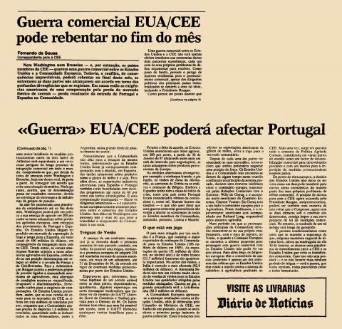 Guerra comercial EUA/CEE pode rebentar no fim do mês
