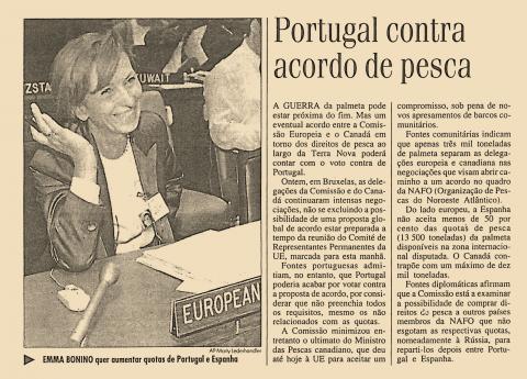 Portugal contra acordo de pesca