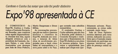 Expo’98 apresentada à CE