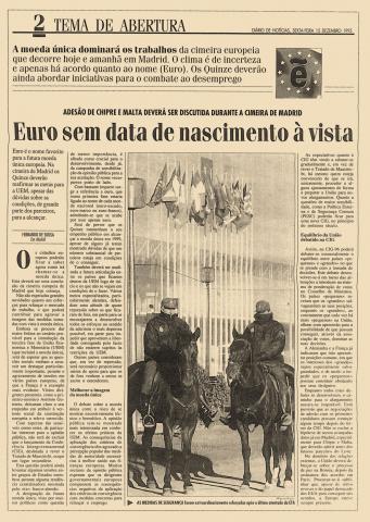 Euro sem data de nascimento à vista