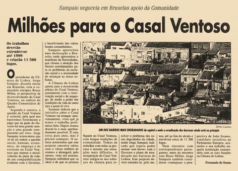 Milhões para o Casal Ventoso