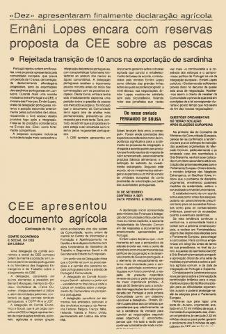 Ernâni Lopes encara com reservas proposta da CEE sobre as pescas Ernâni Lopes encara com reservas proposta da CEE sobre as pescas