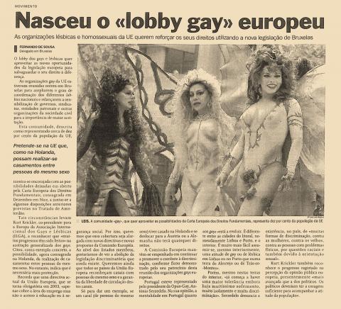 Nasceu o “”lobby gay” europeu