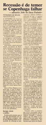 Recessão é de temer se Copenhaga falhar Recessão é de temer se Copenhaga falhar