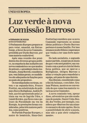Luz verde à nova Comissão Barroso