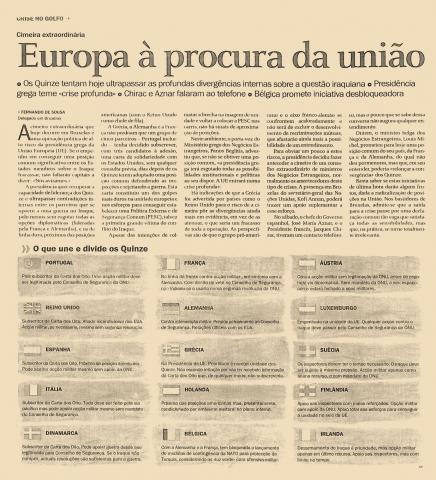 Europa à procura da união Europa à procura da união