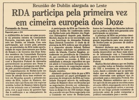 RDA participa pela primeira vez em cimeira europeia dos doze 