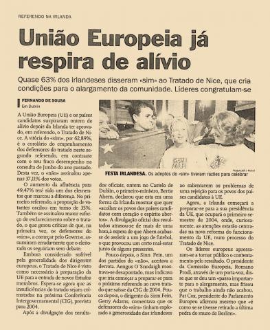 União Europeia respira de alívio
