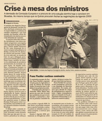 Crise à mesa dos ministros 