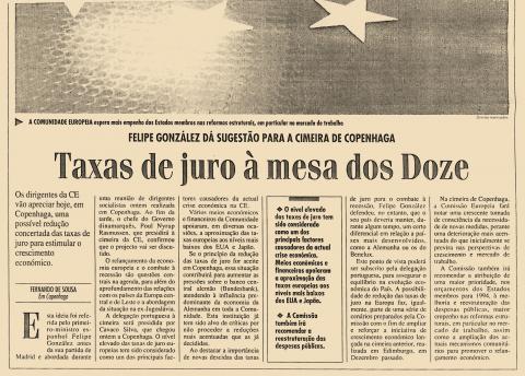 Taxas de juro à mesa dos Doze