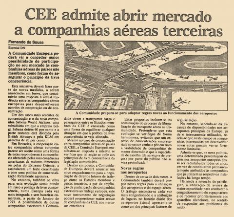 CEE admite abrir mercado a companhias aéreas terceiras