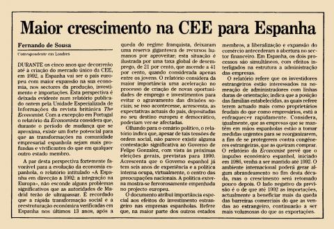 Maior crescimento na CEE para Espanha