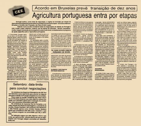Agricultura portuguesa entra por etapas