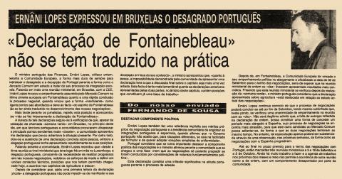 “Declaração de Fontaibleau” não se tem traduzido na prática 