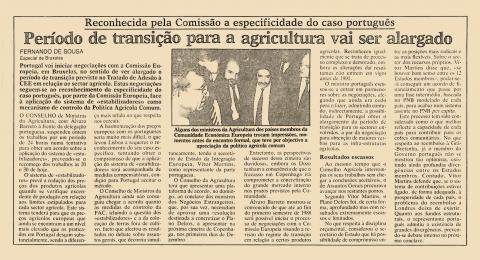 Período de transição para a agricultura vai ser alargado 