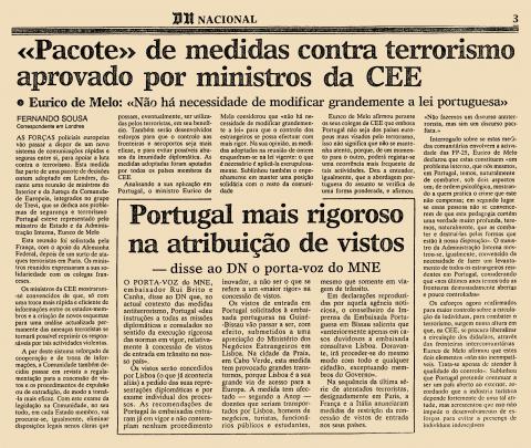 “Pacote” de medidas contra terrorismo aprovado por ministros da CEE