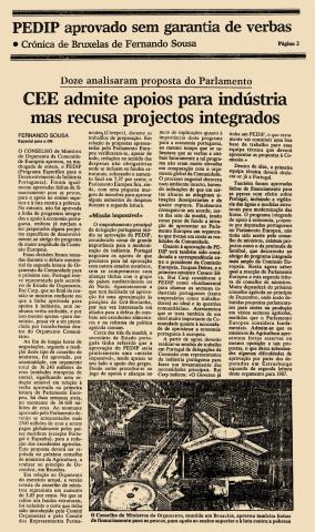 CEE admite apoios para indústria mas recusa projectos integrados 