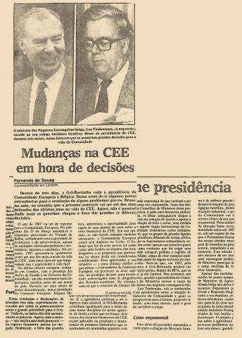 Mudanças na CEE em hora de decisões Mudanças na CEE em hora de decisões