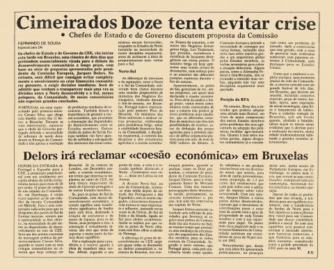 Cimeira dos Doze tenta evitar crise 