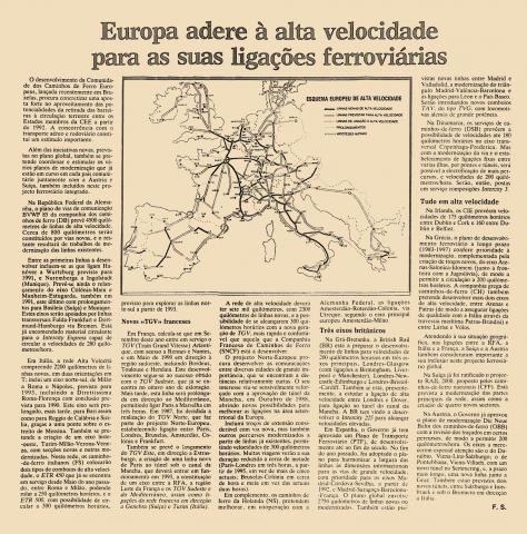 Europa adere à alta velocidade para as suas ligações ferroviárias 