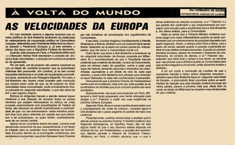 As velocidades da europa 