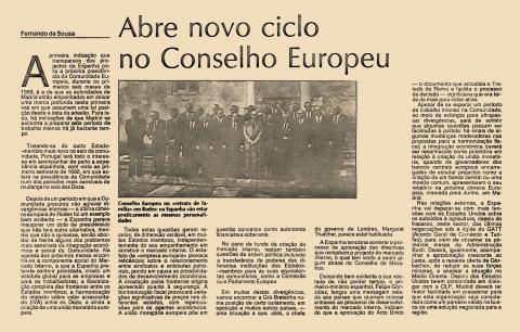 Abre novo ciclo no Conselho Europeu  Abre novo ciclo no Conselho Europeu