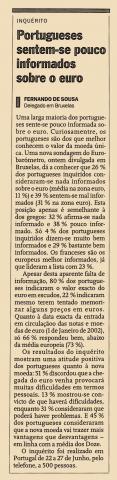 Portugueses sentem-se pouco informados sobre o euro 