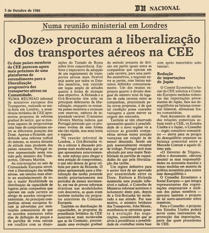 “Doze” procuram a liberalização dos transportes aéreos na CEE