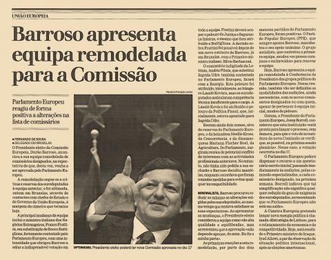 Barroso apresenta equipa remodelada para a Comissão