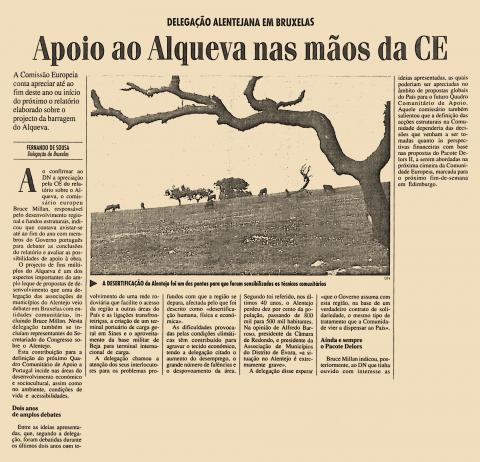 Apoio ao Alqueva nas mãos da CE