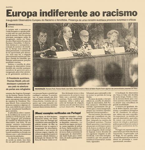 Europa indiferente ao racismo